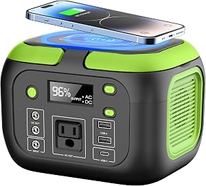 SinKeu 200W Portable Power Station, 42000mAh Solar Generator with 110V AC Outlet, DC, USB 