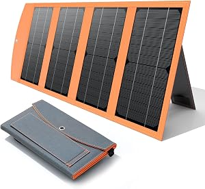 30W Portable Solar Panel Charger with USB and Type-C Outputs(5V/3A Max) for Phones, Power 